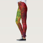 Leggings Kaleidoscope psychédélique Fleur vert et rouge (Gauche)