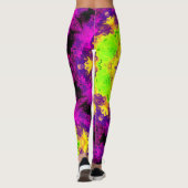 Leggings Kaleidoscope psychédélique vert jaune et violet (Dos)
