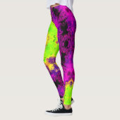 Leggings Kaleidoscope psychédélique vert jaune et violet (Gauche)