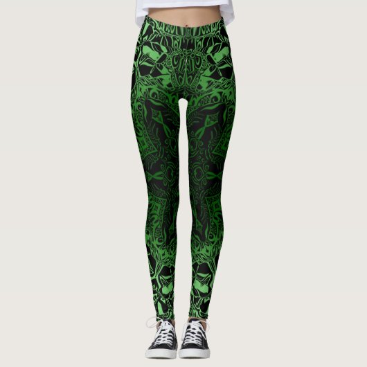 Leggings Kaléidoscope vert (Devant)
