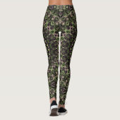 Leggings Kaleidoscope vert et noir Mandala Motif (Dos)