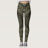 Leggings Kaleidoscope vert et noir Mandala Motif (Devant)