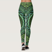 Leggings Kaleidoscope vert et Turquoise Mandala Motif (Dos)