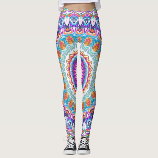 Leggings Kaleidoscope Violet Mandala (Devant)