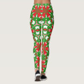 Leggings Kaleidoscopes rouges, blancs et verts (Dos)