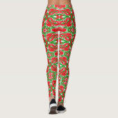 Leggings Kaleidoscopes rouges et verts (Dos)