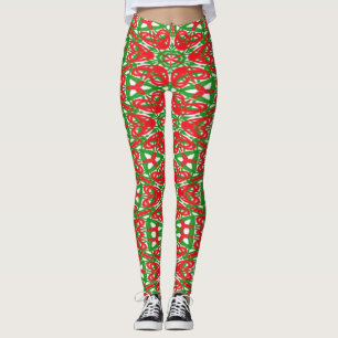 Leggings Kaleidoscopes rouges et verts