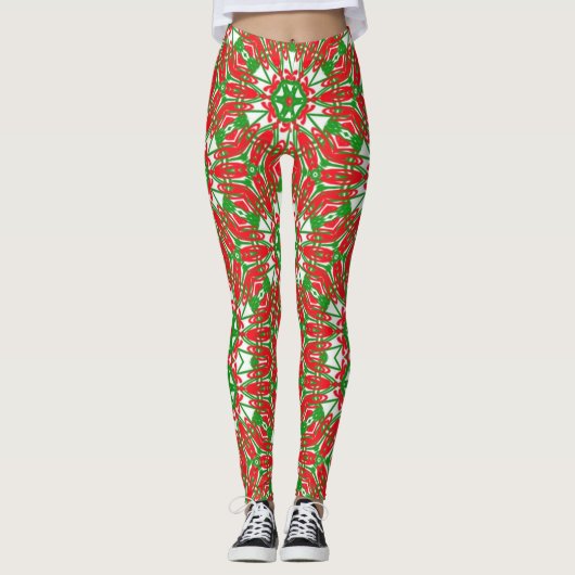 Leggings Kaleidoscopes verts (Devant)