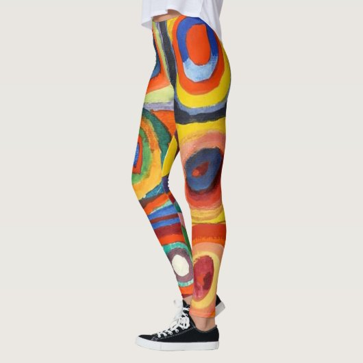 Leggings Kandinsky - Carrés aux cercles concentrés (Gauche)