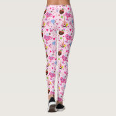 Leggings Kawaii Coeurs Doux Et Chocolat (Dos)