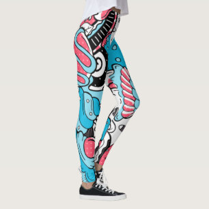 Leggings Kawaii Style de dessin Dessert Nom et enfants init