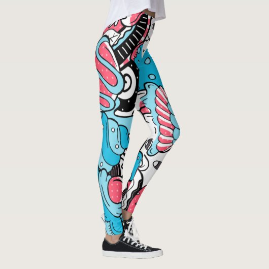 Leggings Kawaii Style de dessin Dessert Nom et enfants init (Droite)