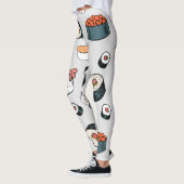 Leggings Kawaii Sushi Rolls Motif Slip-On Baskets (Gauche)
