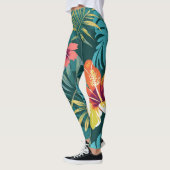 Leggings Kawung Batik tropical avec Hibiscus (Gauche)