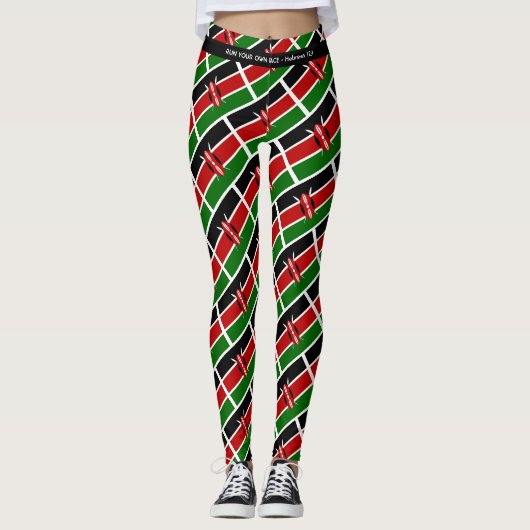 Leggings KENYA DRAPEAU Écriture EXÉCUTEZ VOTRE COURSE Perso (Devant)