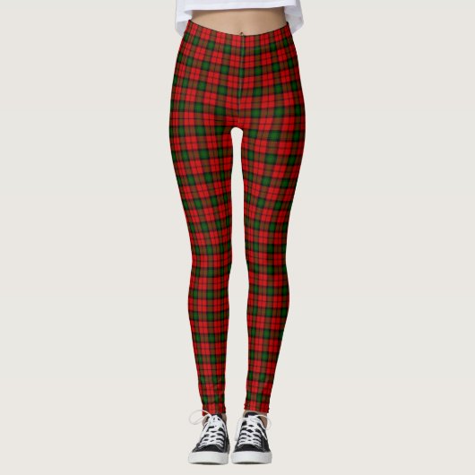 Leggings Kerr tartan rouge vert plaid (Devant)