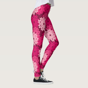 Leggings Kimono floral moderne Imprimer, Coral rose et Bour