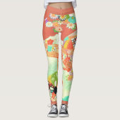 Leggings Kimono PixDezines/Pies/Fleurs de cerisiers (Devant)
