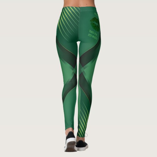 Leggings Kiss Me I'm Irish Green Geometric Activewear (Dos)