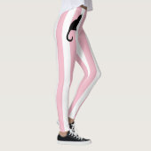 Leggings Kitten Monogramme Rayures verticales roses et blan (Droite)
