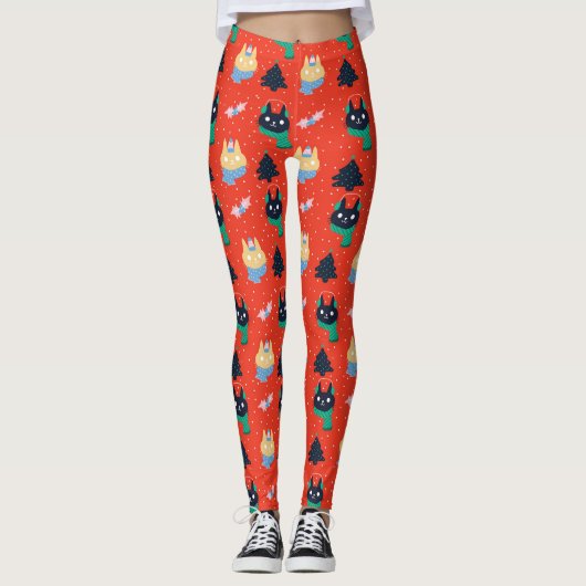 Leggings Kitties de Noël (Devant)