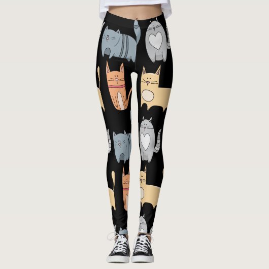 LEGGINGS KITTY CAT IMPRIMER YOGA PANTS LEGINGS (Devant)