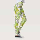 Leggings Kiwi, fruité, vert et blanc, frais, juteux, blanc (Droite)