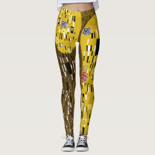 Leggings Klimt Inspiré Or Motif Art Nouveau Le Baiser