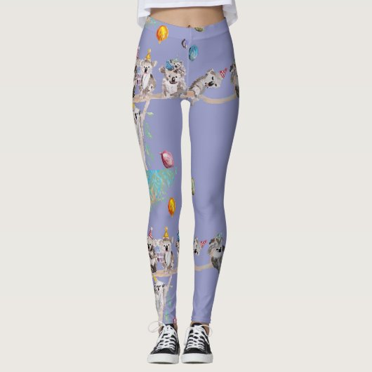Leggings Koala Anniversaire de la fête koalas Purple Leggin (Devant)