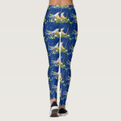 Leggings koi de natation sur le bleu (Dos)