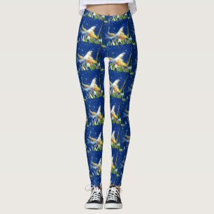 Leggings koi de natation sur le bleu