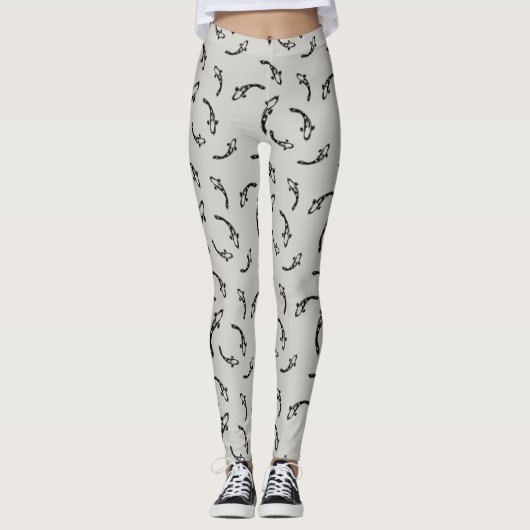 Leggings Koi Motif d'inspiration japonaise (Devant)