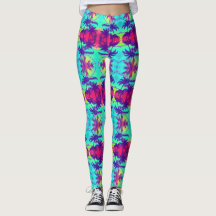 Leggings kosmische Neon Palm Trees Pattern