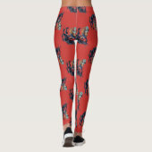 Leggings krampus de Noël antique rouge (Dos)