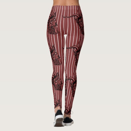 Leggings Krampus rayé rouge (Dos)