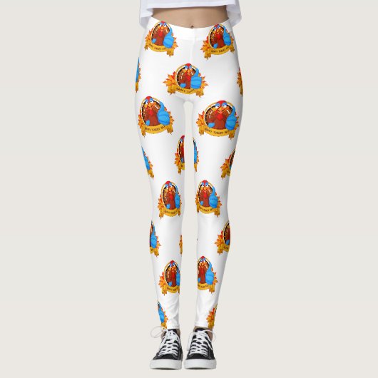 Leggings La conception amusante de Thanksgiving de style ca (Devant)