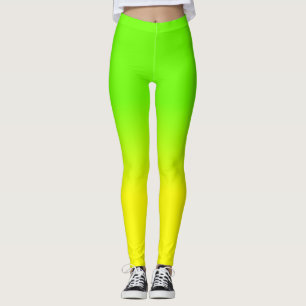 Leggings La couleur jaune verte et au néon au néon d'ombr