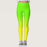 Leggings La couleur jaune verte et au néon au néon d'ombre<br><div class="desc">Le jaune au néon de soleil lumineux se fane dans une tache floue d'ombre avec le vert au néon pour un éclair d'éclat et de lumière</div>
