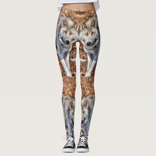 Leggings La faune du loup blanc arctique (Devant)