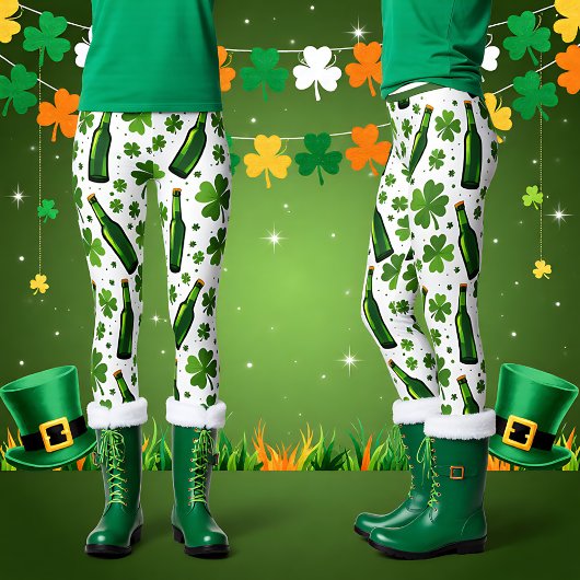 Leggings La Fête de la Saint-Patrick Shamrock & Schláinte