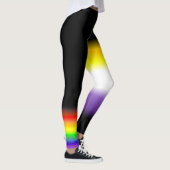 Leggings La fierté gaie nonbinary asymétrique d'arc-en-ciel (Droite)