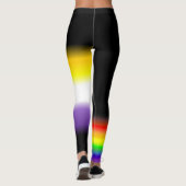Leggings La fierté gaie nonbinary asymétrique d'arc-en-ciel (Dos)
