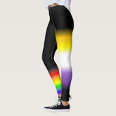 Leggings La fierté gaie nonbinary asymétrique d'arc-en-ciel (Gauche)