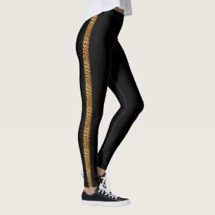 Leggings La fourrure de Leopard branchée sur le côté noi