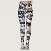 Leggings La gloire du baseball | Mots du drapeau américain (Devant)