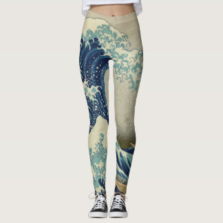 Leggings La grande vague outre de Kanagawa (神奈川沖浪裏)