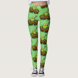 Leggings La grenouille règle drôle dessin de grenouille ver