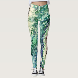 Leggings La Laguna série de peintures en bleu turquoise noi