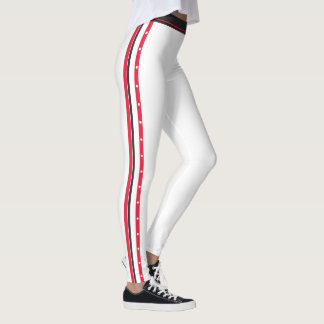 Leggings La mode latérale à la mode de rayure boutonne le