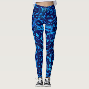 Leggings La musique chaotique de bleus note des guêtres